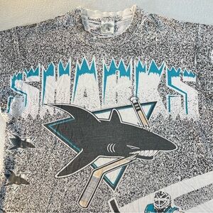 Vintage Single Stitch San Jose Sharks T Shirt Size Large